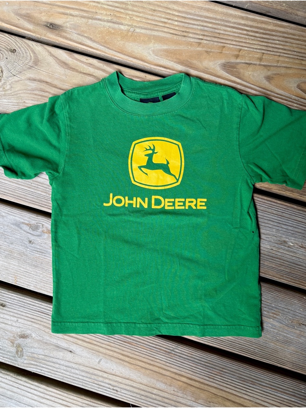 John Deere Green Tee with Yellow Logo size M 5/6 kids